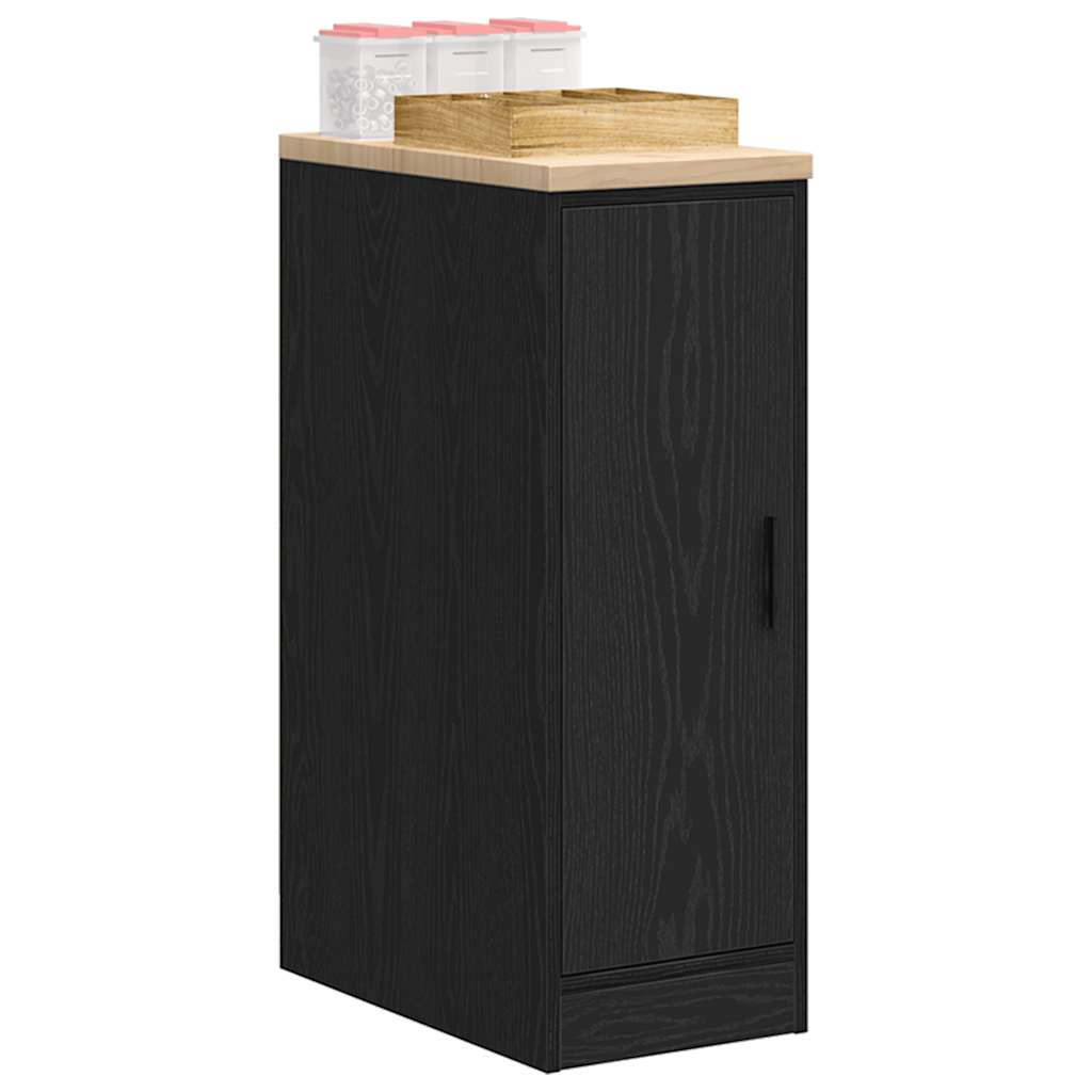 Garage Storage Cabinet Solid Wood Pine 30 x 51 x 85 cm 1 Wood Door Black