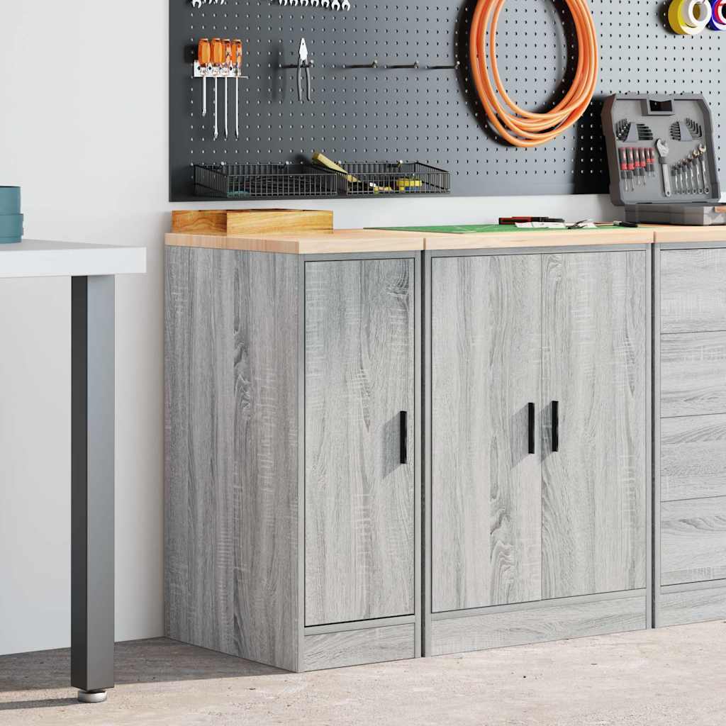 Garage Storage Cabinet Solid Wood Pine 30 x 51 x 85 cm 1 Wood Door Grey sonoma