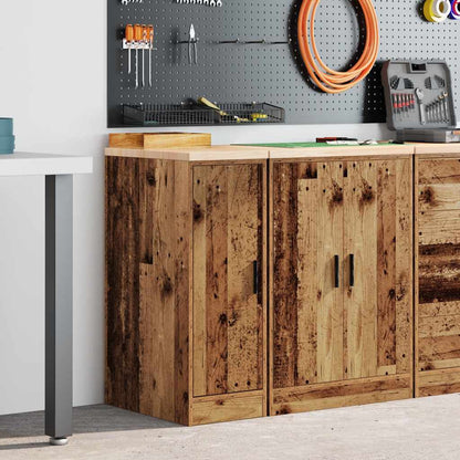 Garage Storage Cabinet Solid Wood Pine 30 x 51 x 85 cm 1 Wood Door Old wood