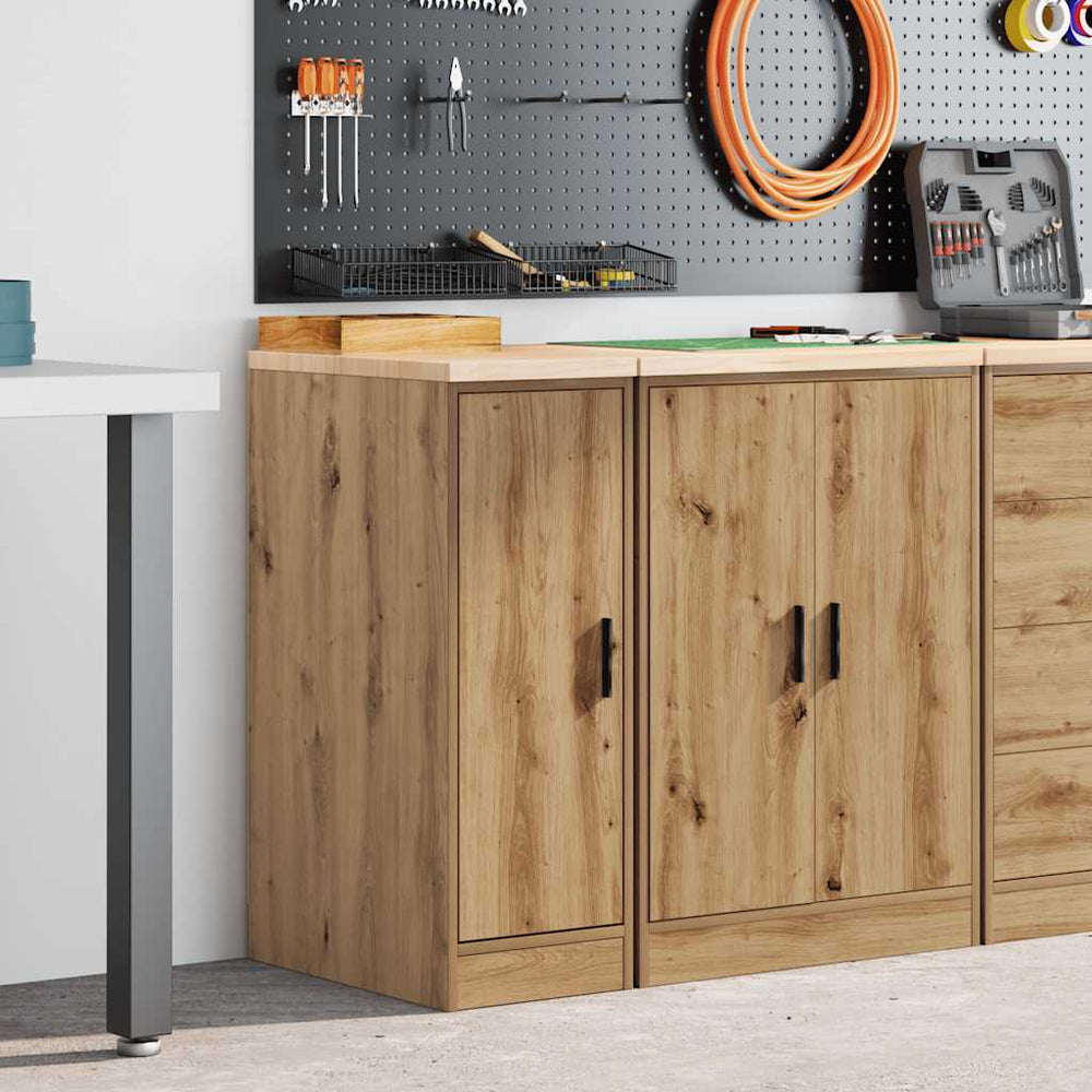 vidaXL Garage Storage Cabinet Solid Wood Pine 30 x 51 x 85 cm 1 Wood Door
