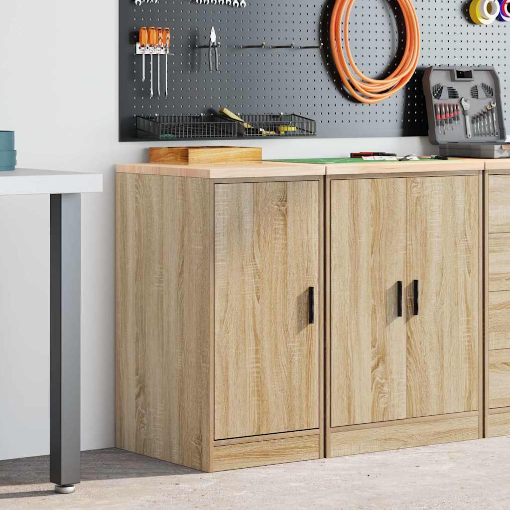 Garage Storage Cabinet Solid Wood Pine 40 x 51 x 85 cm 1 Wood Door Sonoma oak