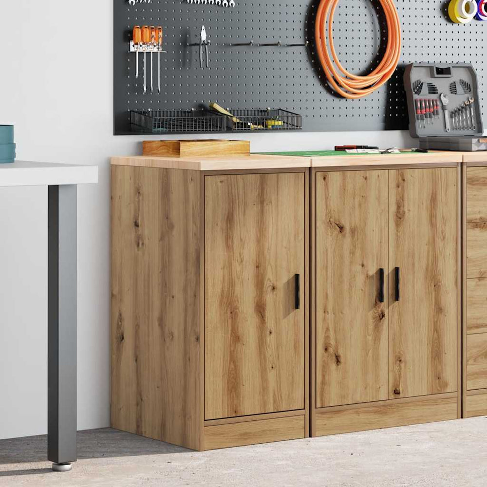 vidaXL Garage Storage Cabinet Solid Wood Pine 40 x 51 x 85 cm 1 Wood Door