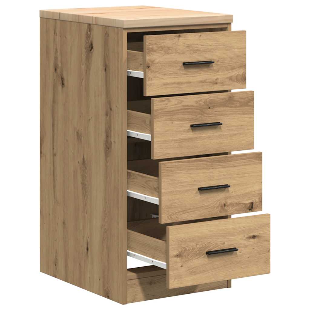 Garage Storage Cabinet Solid Wood Pine 40 x 51 x 85 cm 4 Drawers Artisan oak