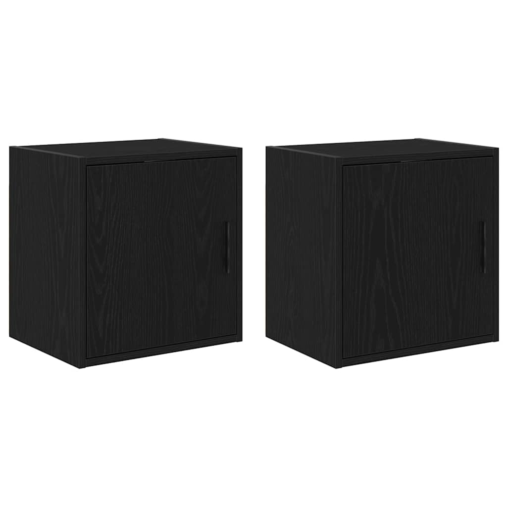 Garage Wall Cabinets Engineered Wood 2 pcs 40 x 30 x 41 cm Black