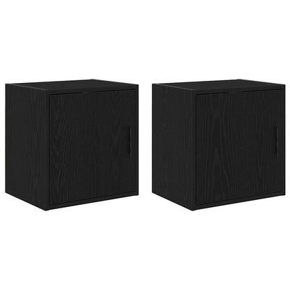 Garage Wall Cabinets Engineered Wood 2 pcs 40 x 30 x 41 cm Black