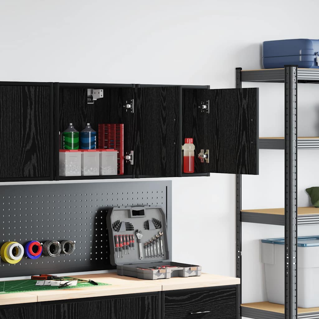 Garage Wall Cabinets Engineered Wood 2 pcs 40 x 30 x 41 cm Black