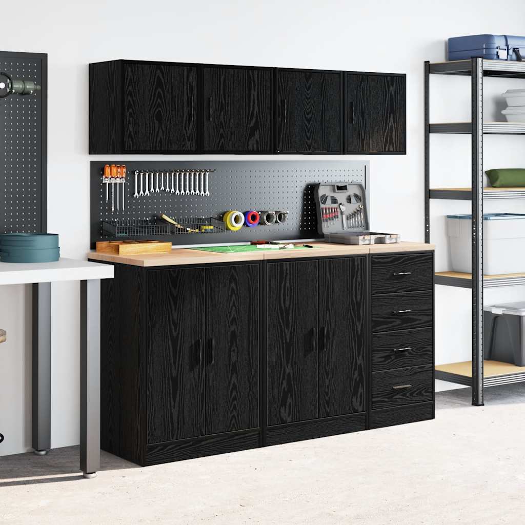 Garage Wall Cabinets Engineered Wood 2 pcs 40 x 30 x 41 cm Black