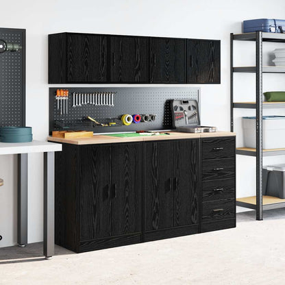 Garage Wall Cabinets Engineered Wood 2 pcs 40 x 30 x 41 cm Black