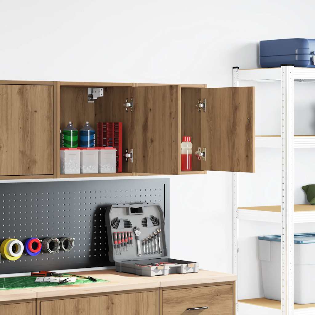Garage Wall Cabinets Engineered Wood 2 pcs 40 x 30 x 41 cm Artisan oak