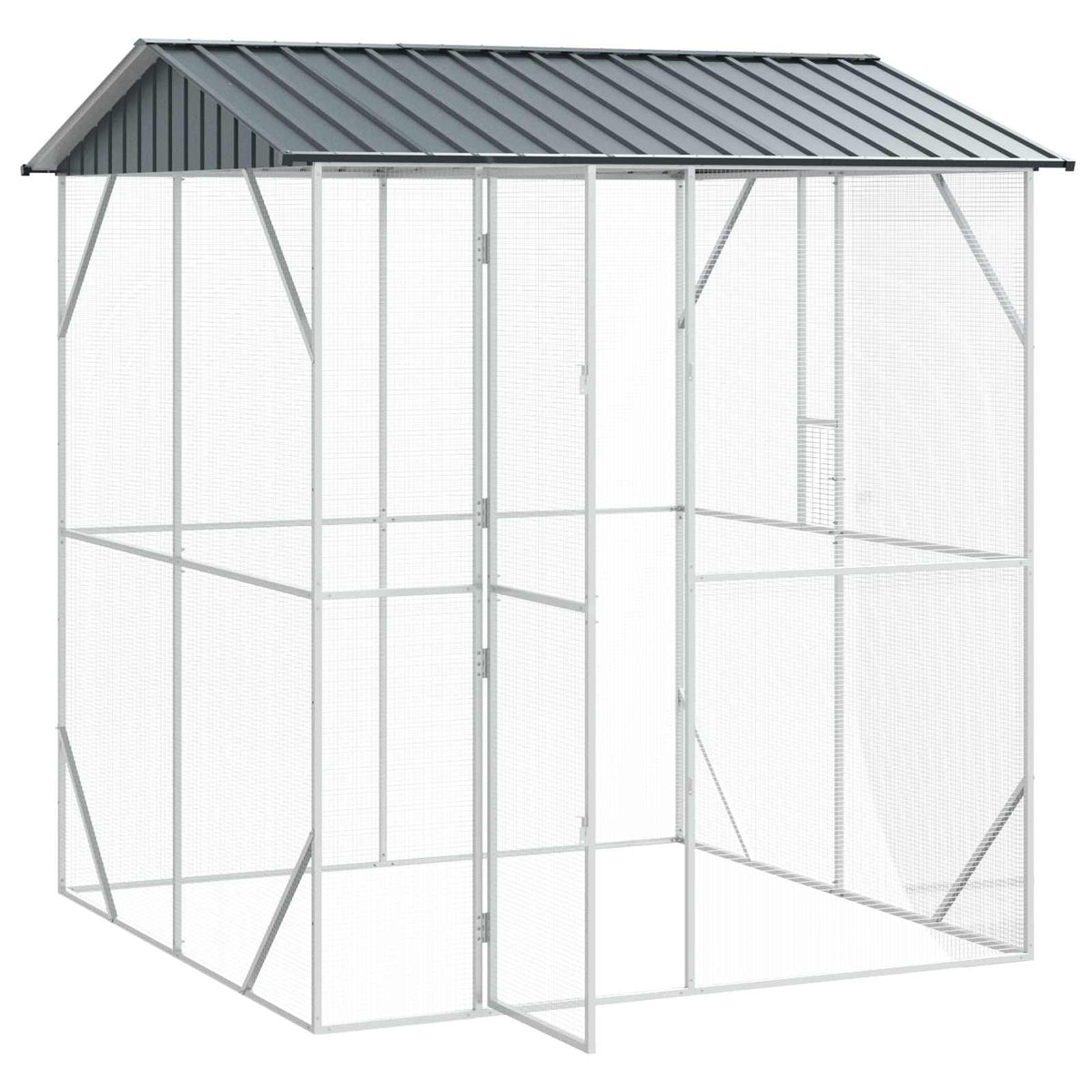 vidaXL Bird Cage Anthracite 215 x 208 x 247 cm 2