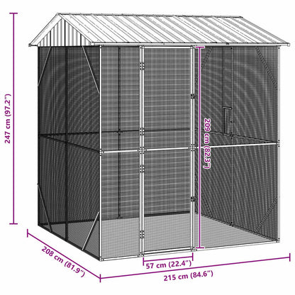 vidaXL Bird Cage Anthracite 215 x 208 x 247 cm 6