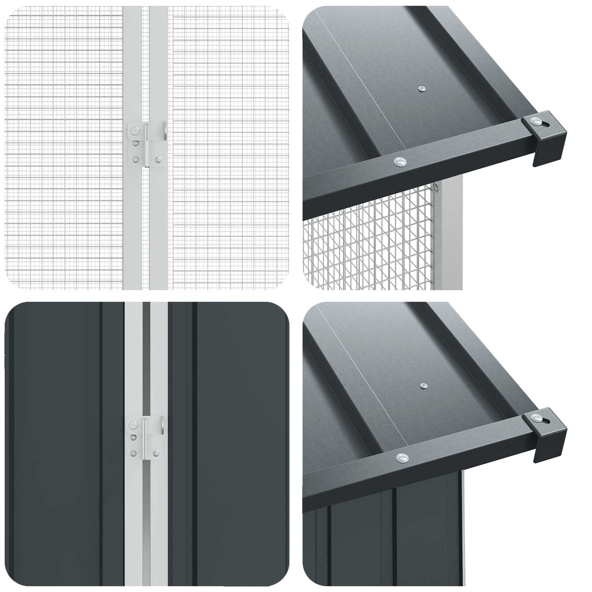 vidaXL Bird Cage Anthracite 645 x 208 x 247 cm Galvanised Steel 6
