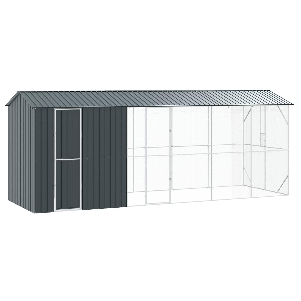 vidaXL Bird Cage Anthracite 645 x 208 x 247 cm Galvanised Steel 1