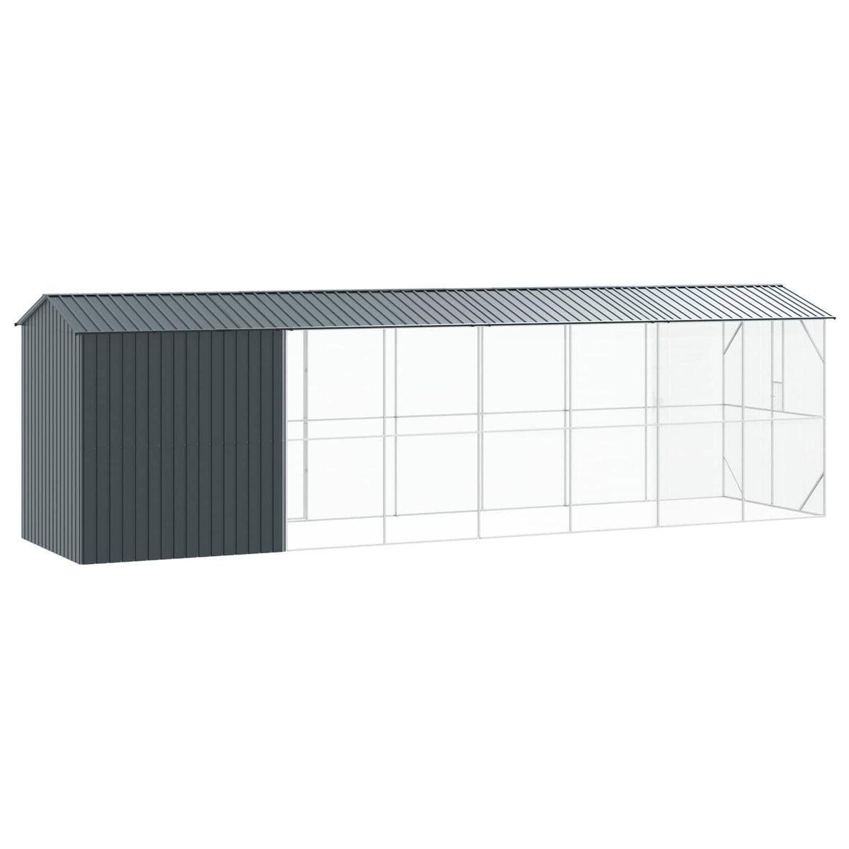 vidaXL Bird Cage Anthracite 860 x 208 x 247 cm Galvanised Steel 5