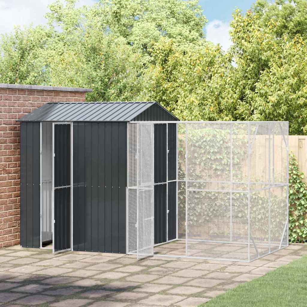 vidaXL Bird Cage Anthracite 418 x 210 x 247 cm Galvanised Steel 3