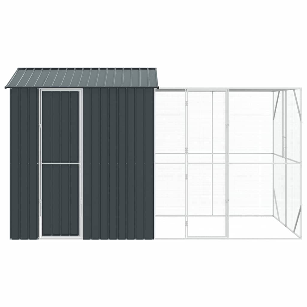 vidaXL Bird Cage Anthracite 418 x 210 x 247 cm Galvanised Steel 6