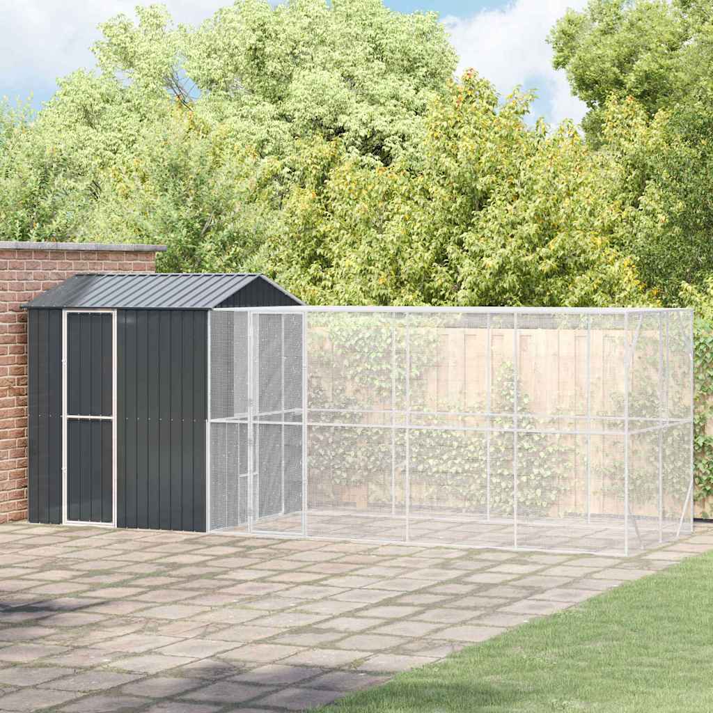 vidaXL Bird Cage Anthracite 621 x 208 x 247 cm Galvanised Steel 1