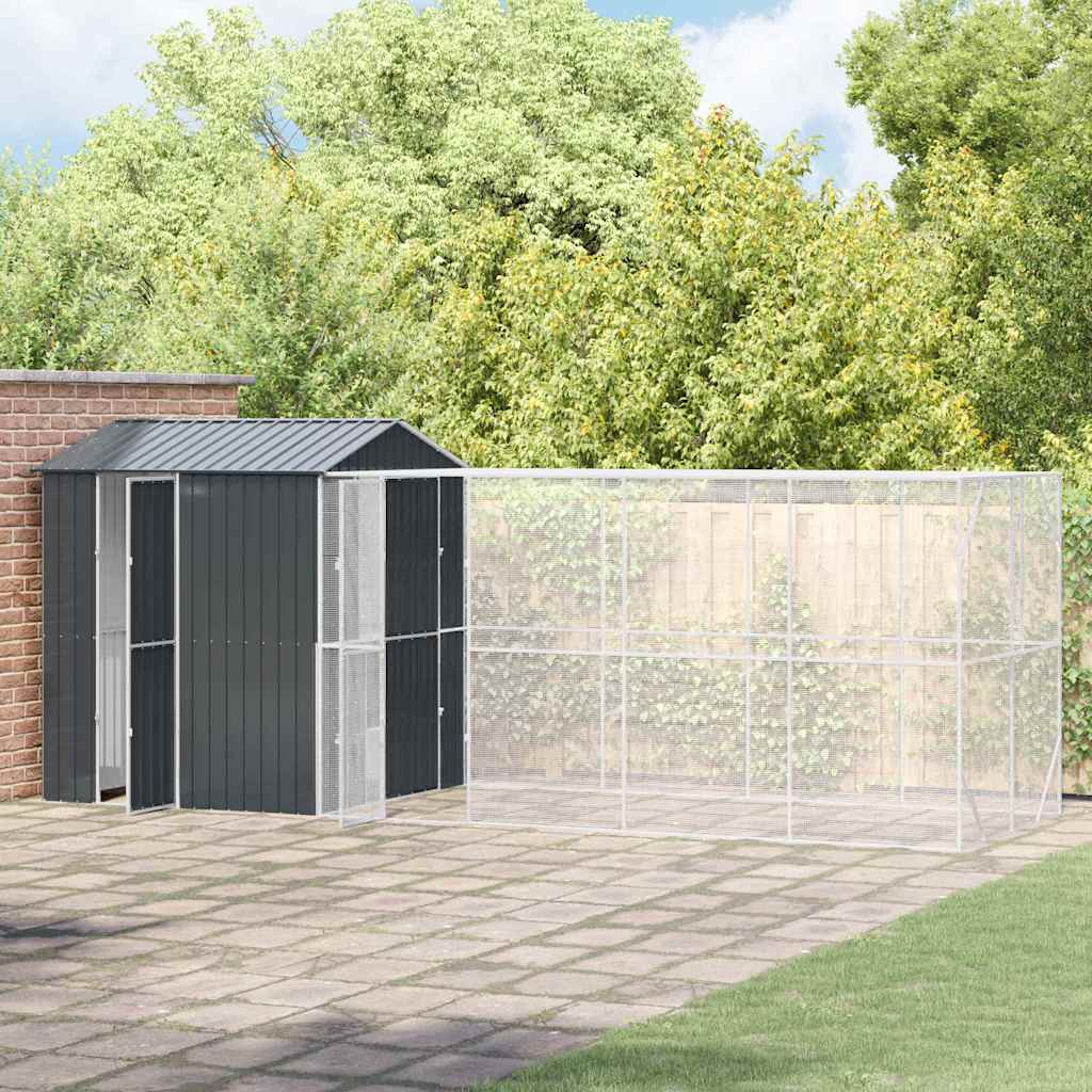 vidaXL Bird Cage Anthracite 621 x 208 x 247 cm Galvanised Steel 3
