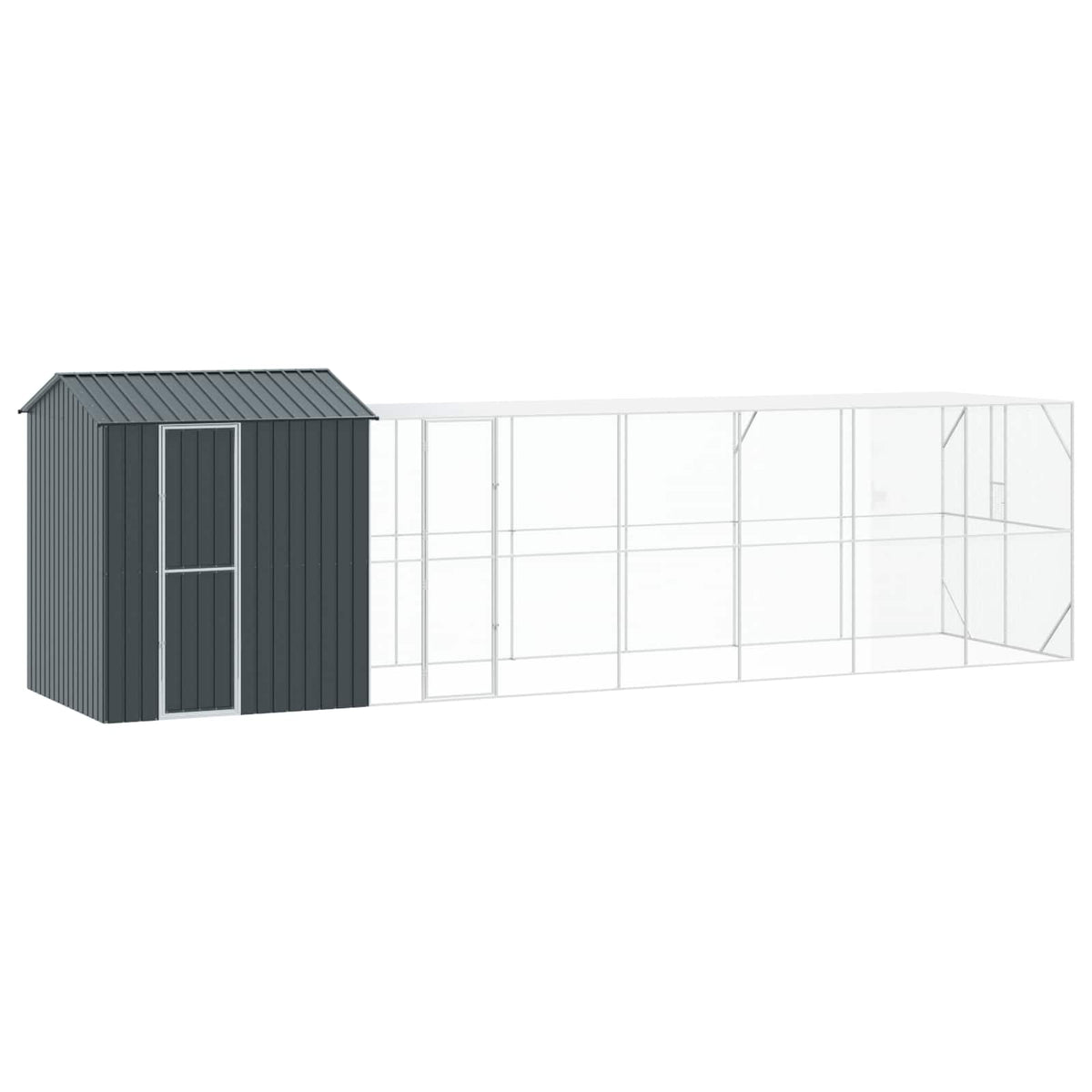 vidaXL Bird Cage Anthracite 824 x 208 x 247 cm Galvanised Steel 1