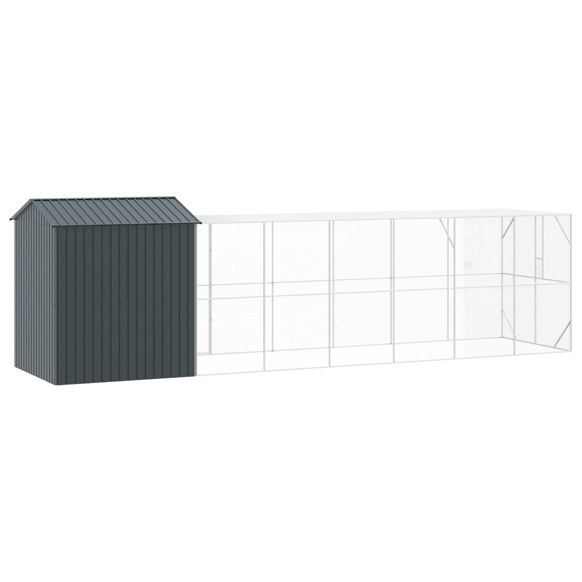 vidaXL Bird Cage Anthracite 824 x 208 x 247 cm Galvanised Steel 5