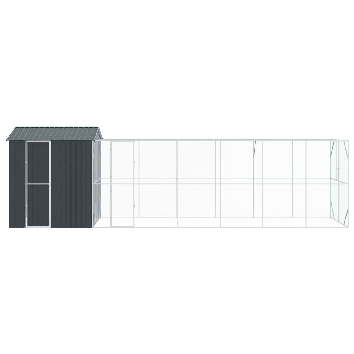 vidaXL Bird Cage Anthracite 824 x 208 x 247 cm Galvanised Steel 3