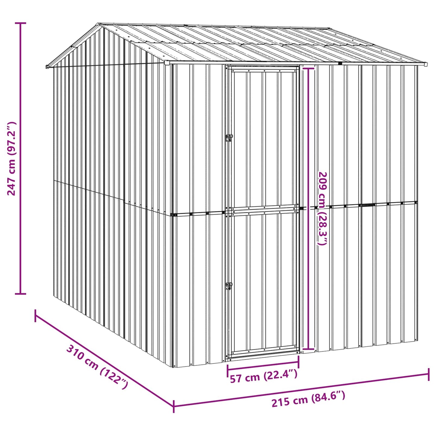 vidaXL Bird Cage Anthracite 215 x 310 x 247 cm 6