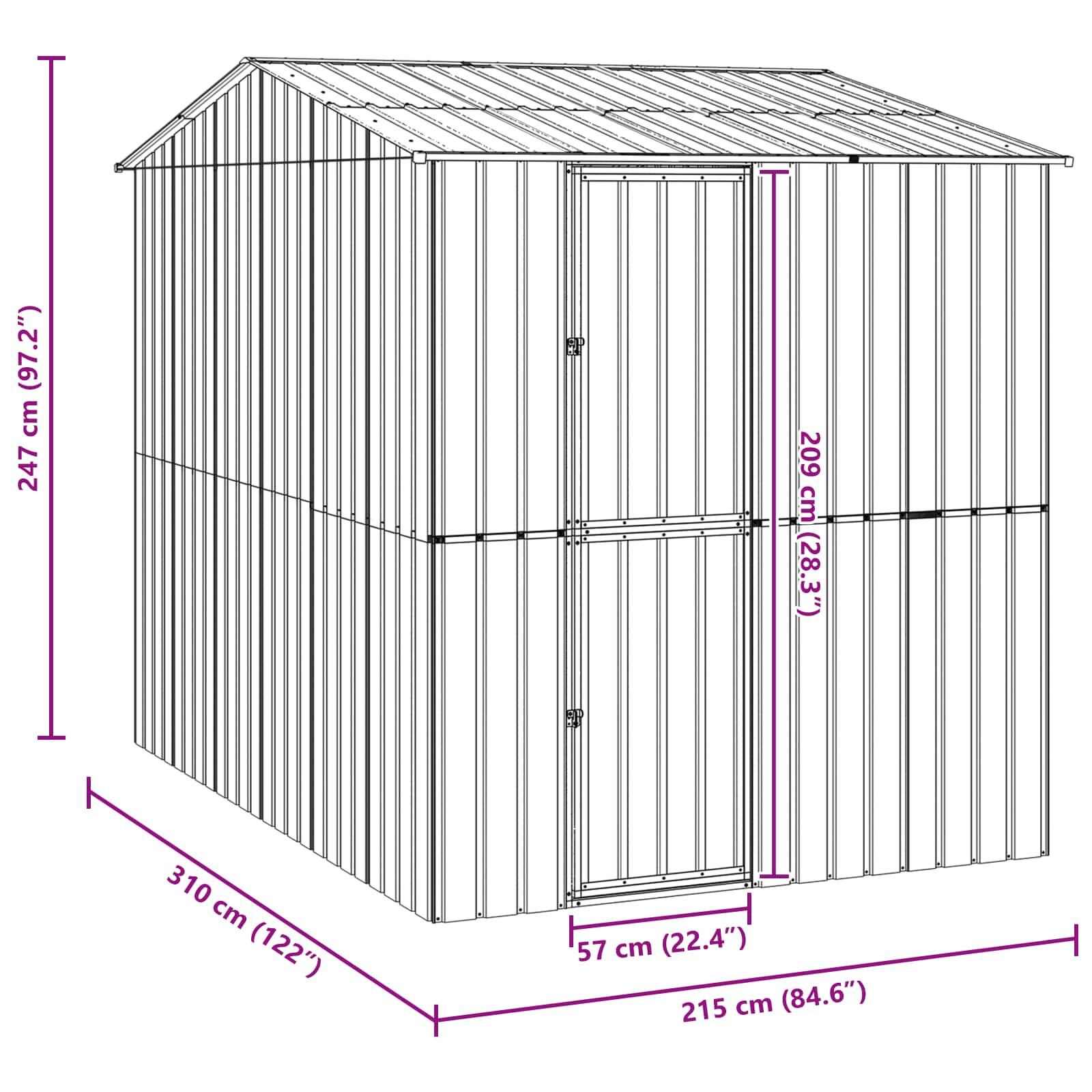 vidaXL Bird Cage Anthracite 215 x 310 x 247 cm 6