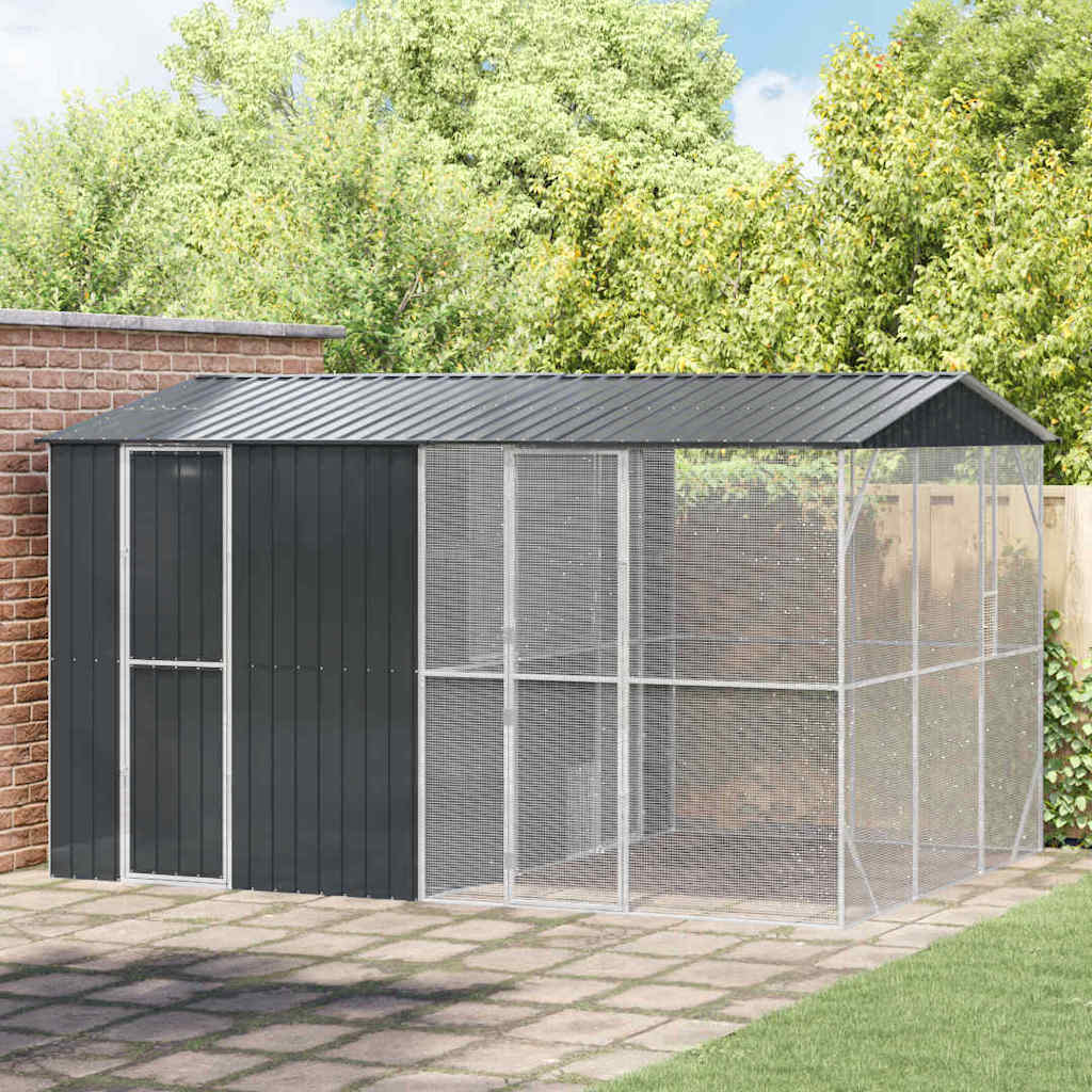 vidaXL Bird Cage Anthracite 430 x 310 x 247 cm Galvanised Steel 1