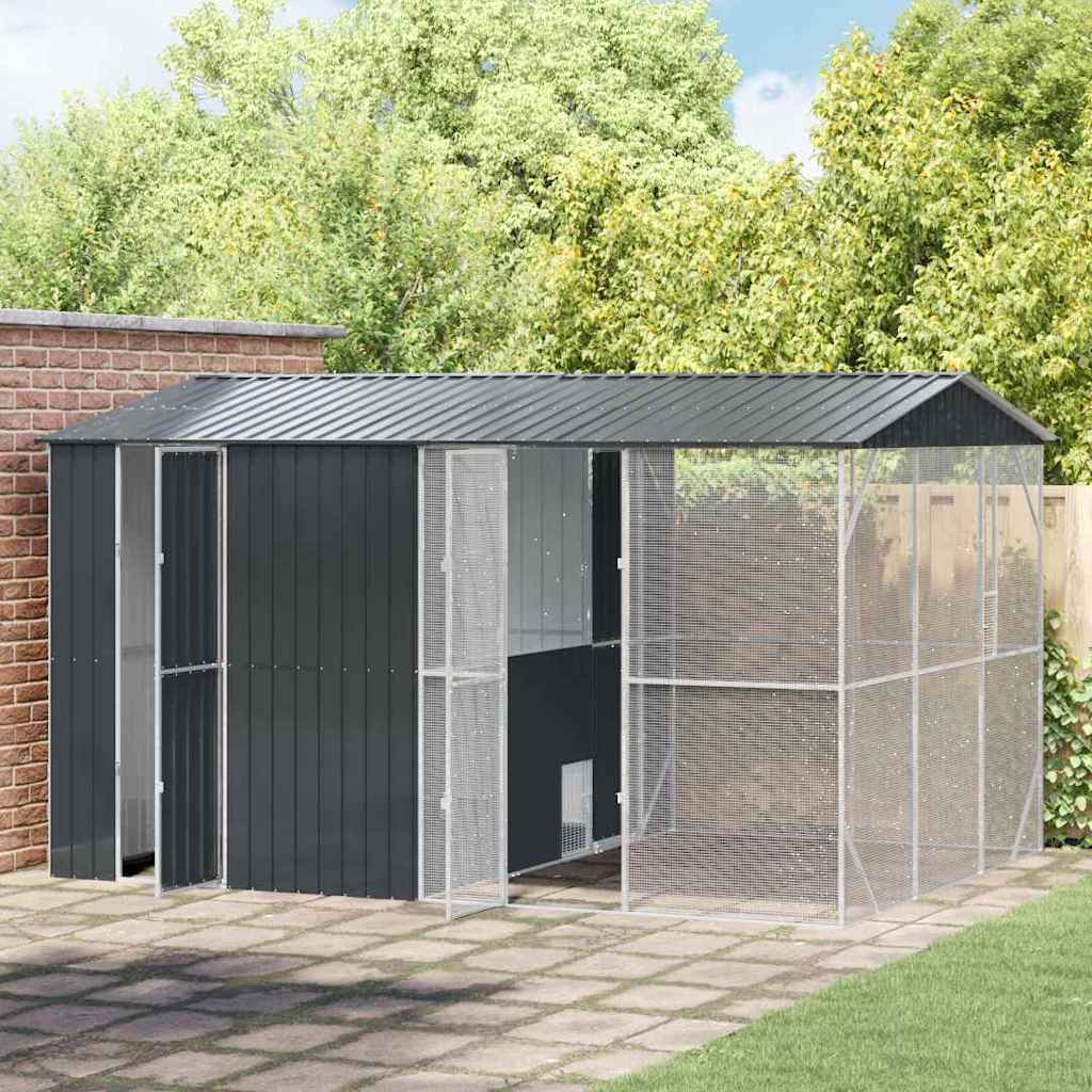 vidaXL Bird Cage Anthracite 430 x 310 x 247 cm Galvanised Steel 3