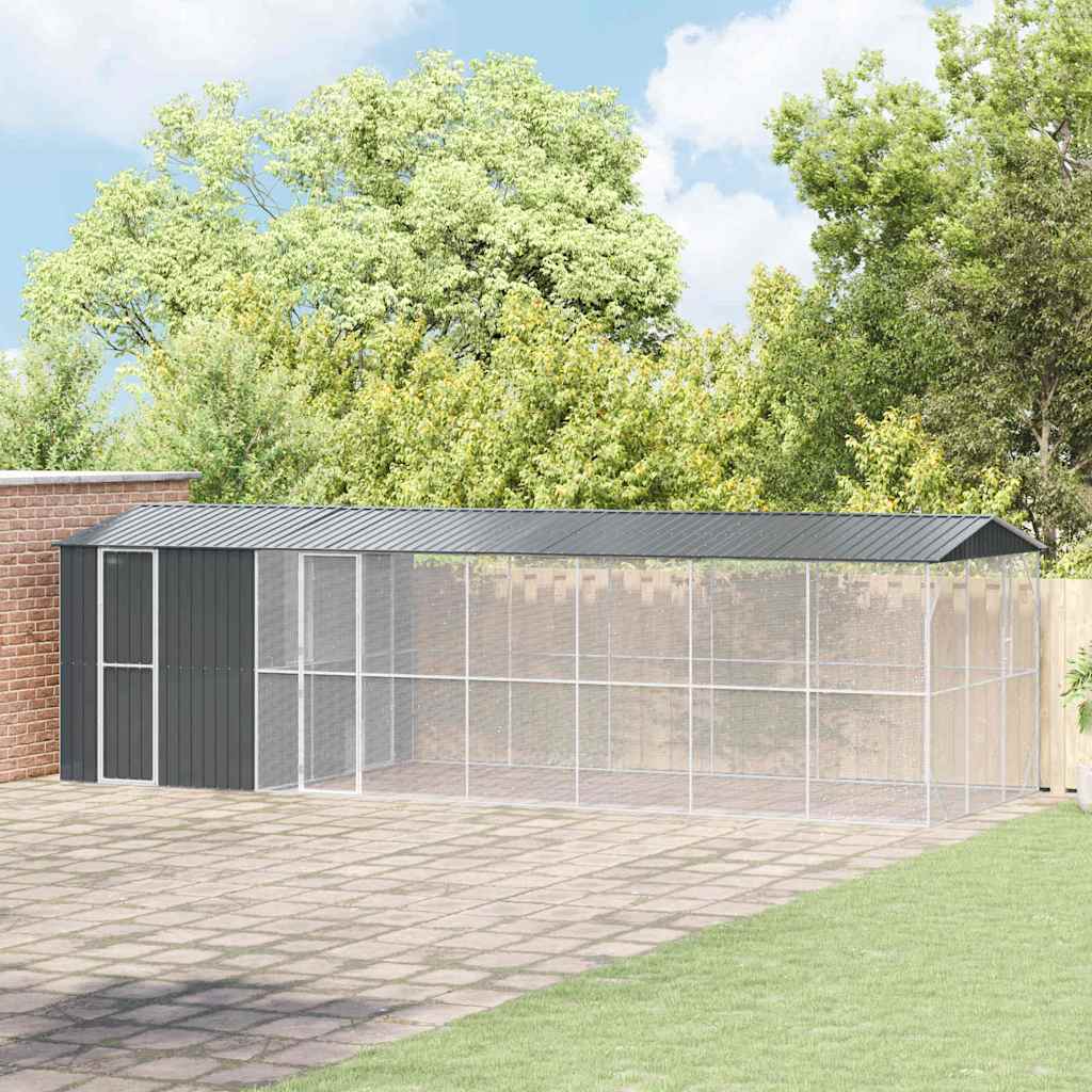 vidaXL Bird Cage Anthracite 860 x 310 x 247 cm Galvanised Steel 1