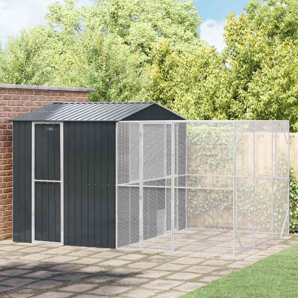 vidaXL Bird Cage Anthracite 425 x 304 x 247 cm Galvanised Steel 1