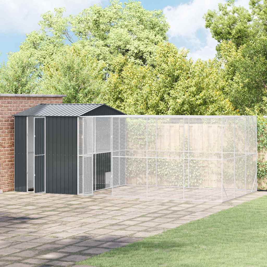 vidaXL Bird Cage Anthracite 635 x 304 x 247 cm Galvanised Steel 3