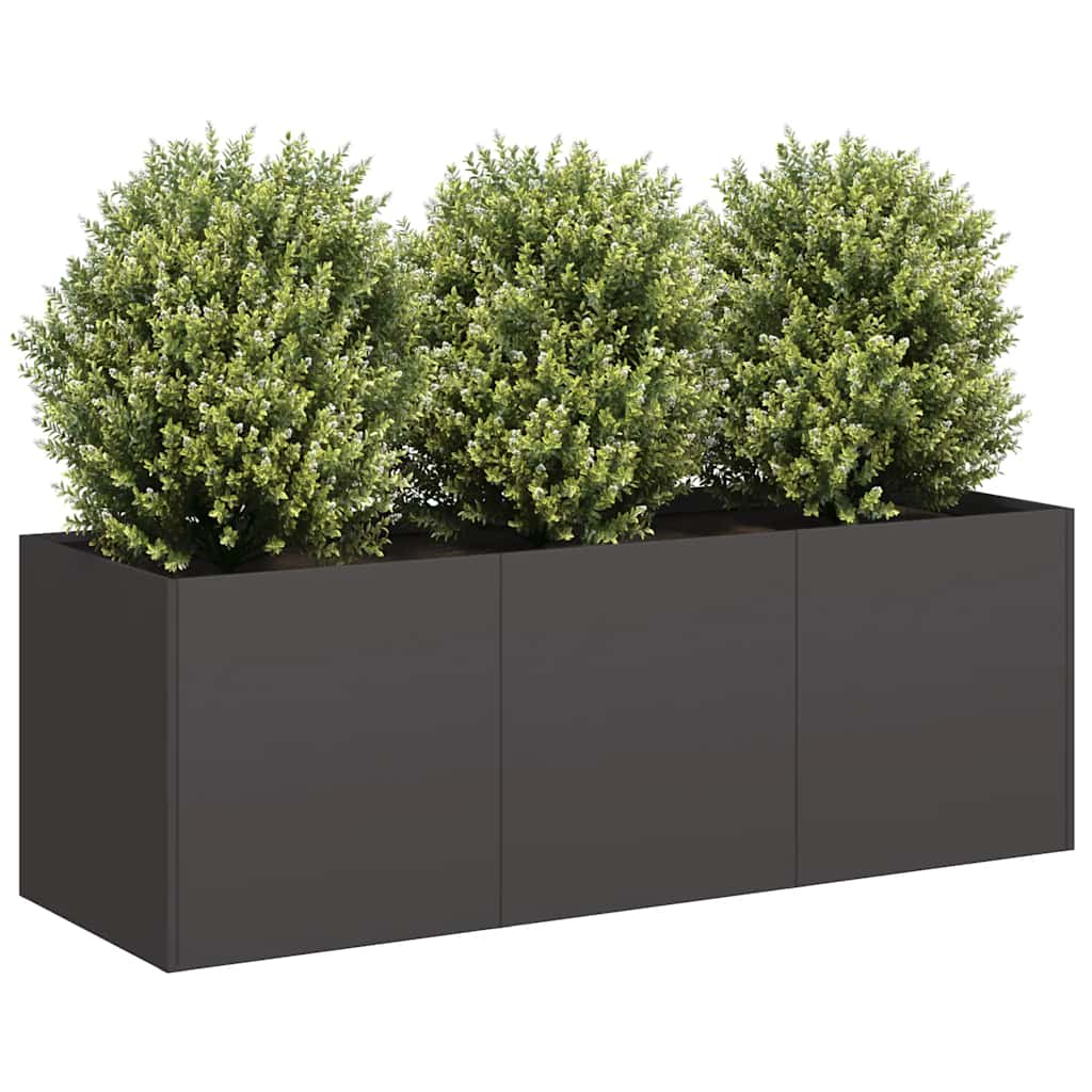Planter 120x40x40 cm Cold-rolled Steel Black