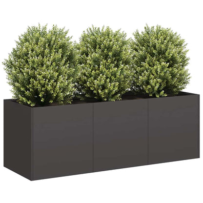 Planter 120x40x40 cm Cold-rolled Steel Black