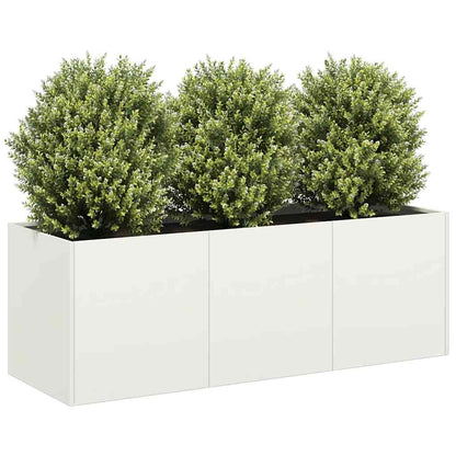 Planter 120x40x40 cm Cold-rolled Steel White