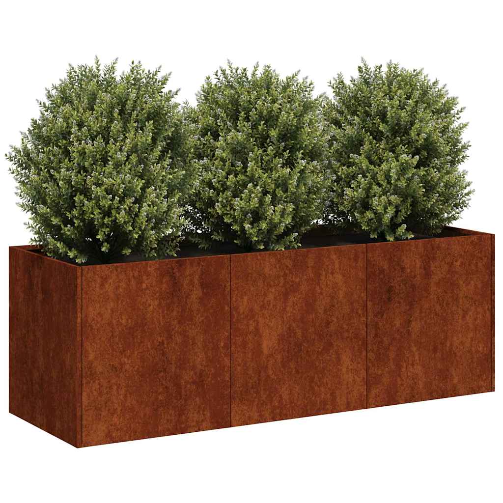 Planter 120x40x40 cm Cold-rolled Steel Weathering steel