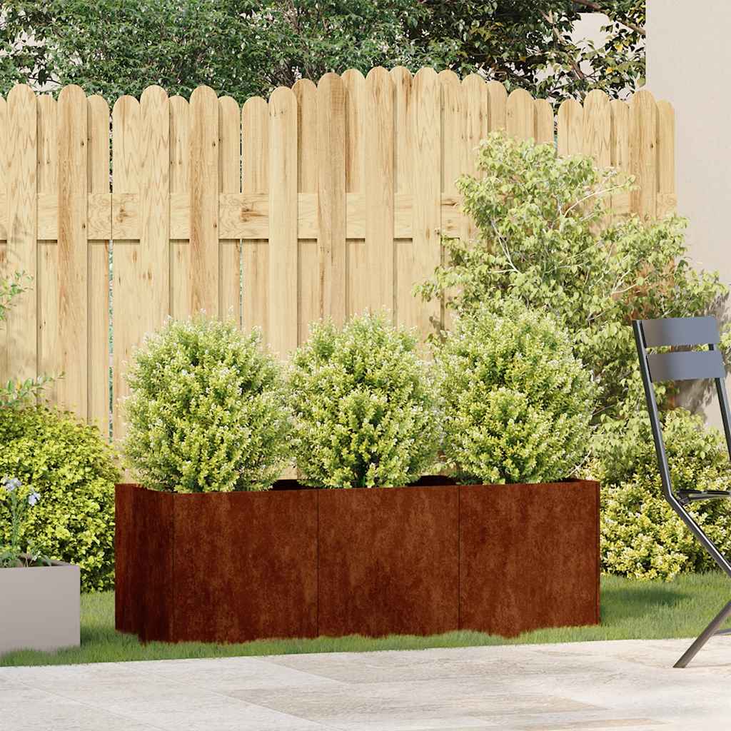 Planter 120x40x40 cm Cold-rolled Steel Weathering steel