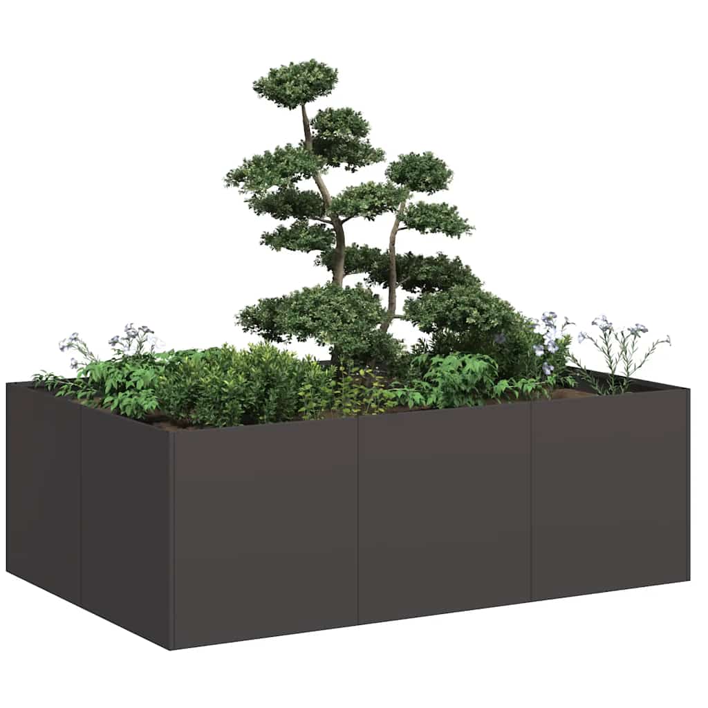 Planter 120x80x40 cm Steel Black