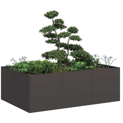 Planter 120x80x40 cm Steel Black