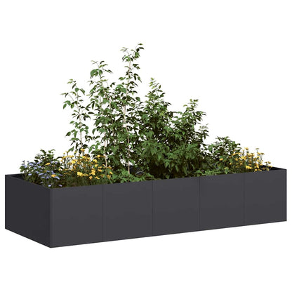 Planter 200x80x40 cm Steel Black
