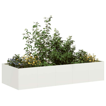 Planter 200x80x40 cm Steel White