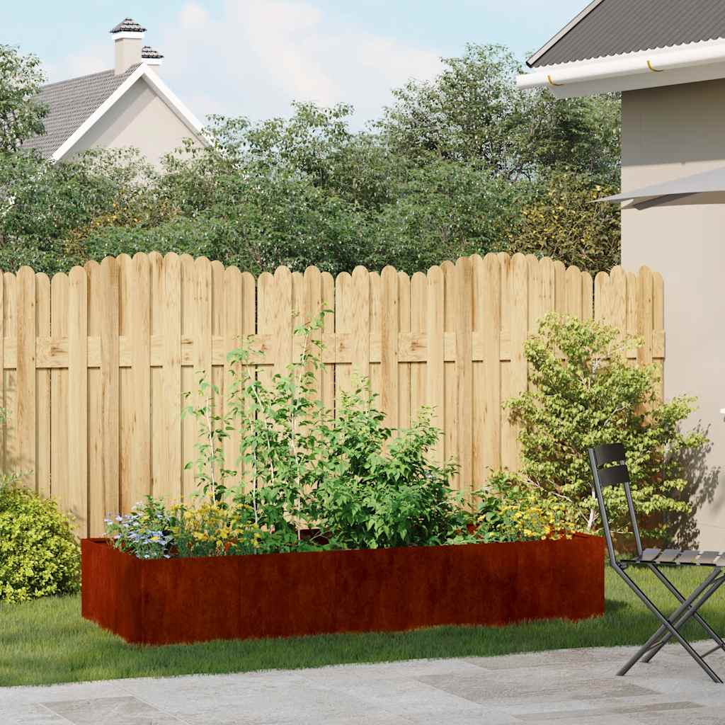 Planter 200x80x40 cm Steel Weathering steel