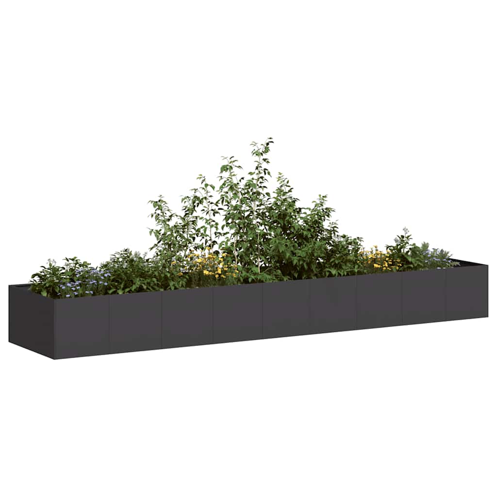 Planter 360x80x40 cm Steel Black