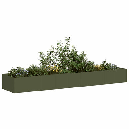 Planter 360x80x40 cm Steel Olive green