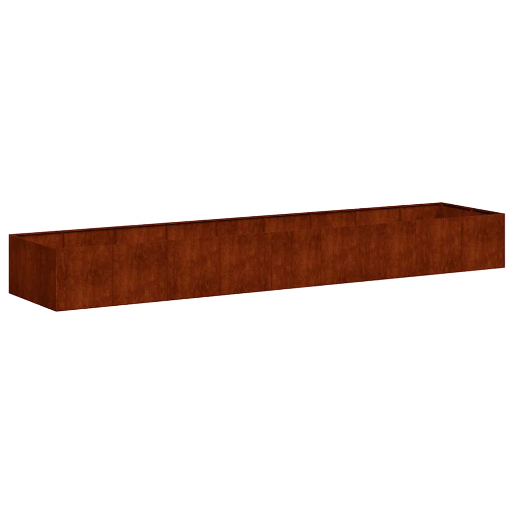 Planter 360x80x40 cm Steel Weathering steel
