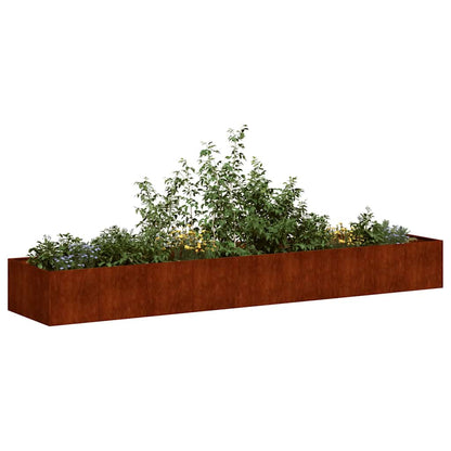 Planter 360x80x40 cm Steel Weathering steel
