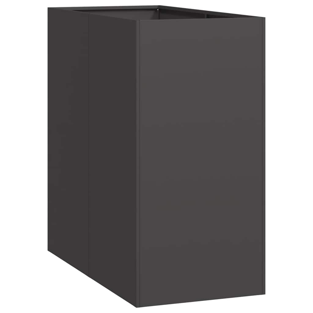 Planter Steel Depth 80 cm Height 80 cm Black 40 cm