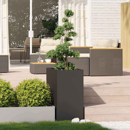 Planter Steel Depth 80 cm Height 80 cm Black 40 cm