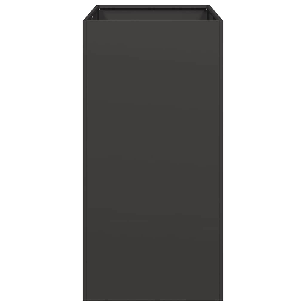 Planter Steel Depth 80 cm Height 80 cm Black 40 cm