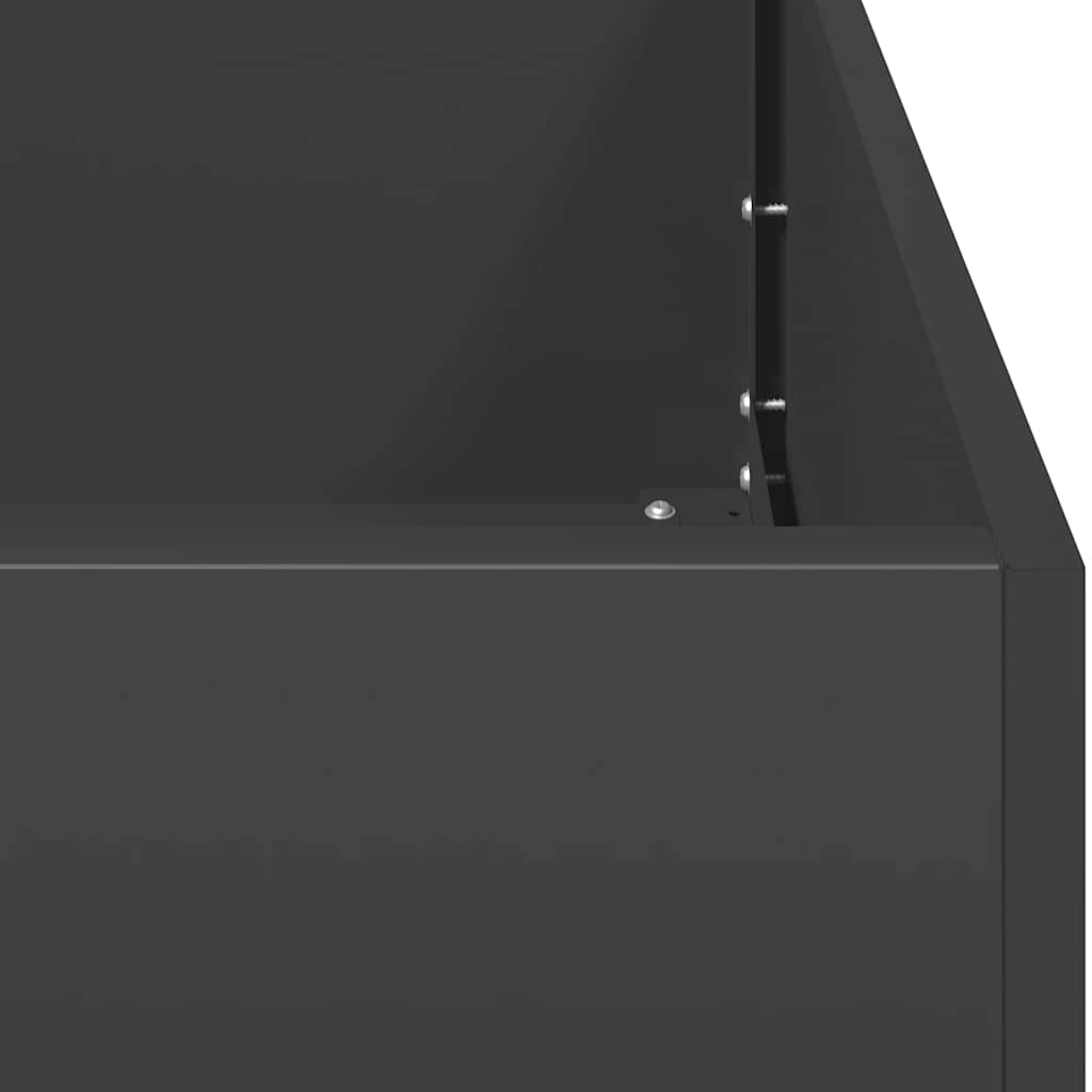 Planter Steel Depth 80 cm Height 80 cm Black 40 cm